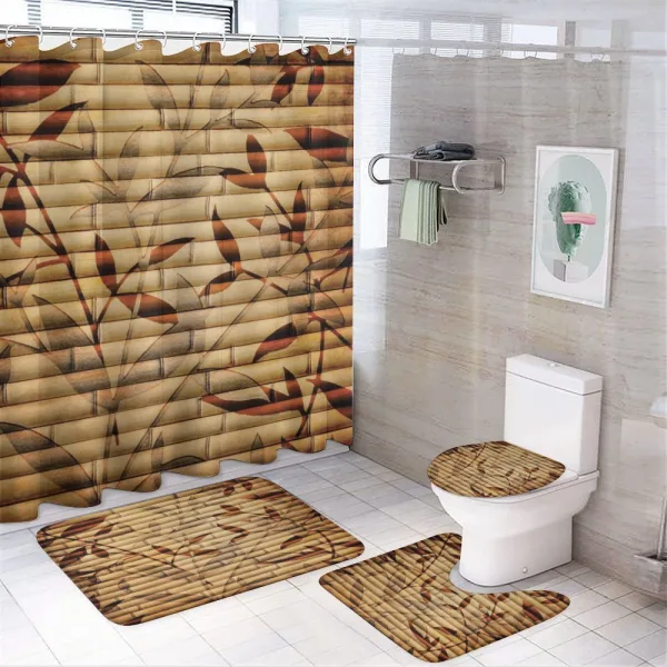 Bamboo Leaves Bohemian on a shower curtain