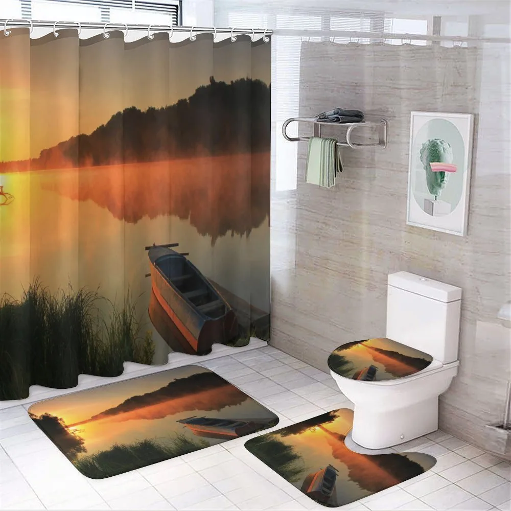 Boat on Misty Shoreline — Your design