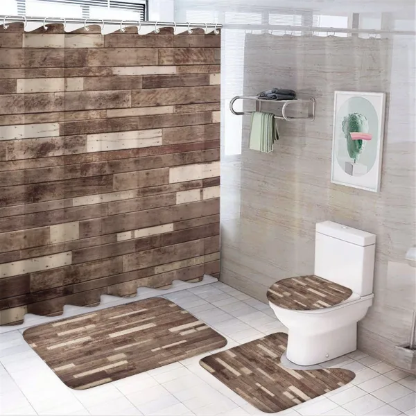 Brown Farmhouse Style on a shower curtain