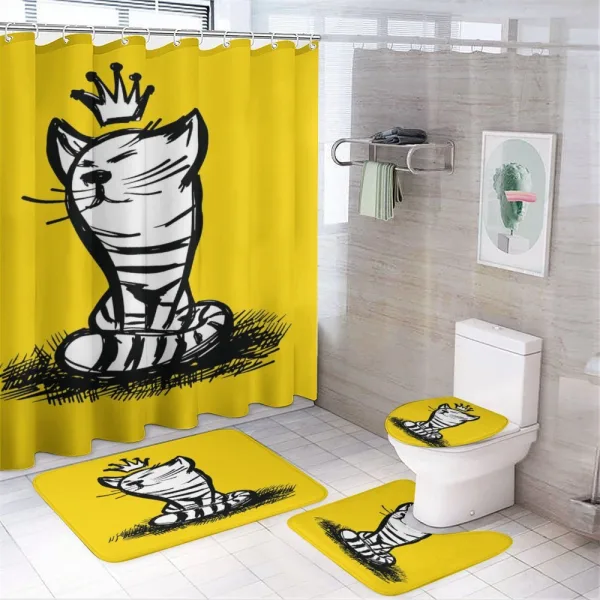 Cat with a Crown on a shower curtain