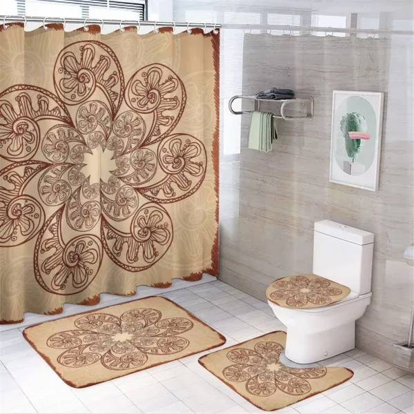 Circles Zentangle on a shower curtain