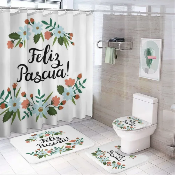 Feliz Pascua Easter on a shower curtain
