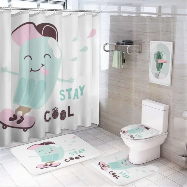 Funny Skateboard Popsicle on a shower curtain