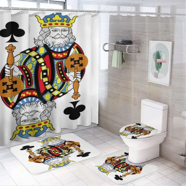 King of Clubs Gamble Card on a shower curtain