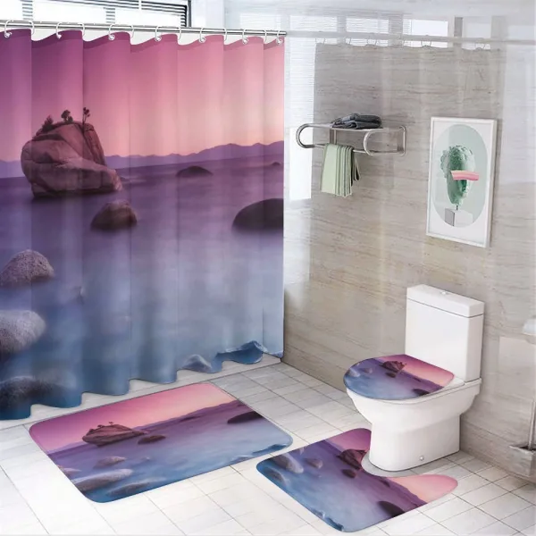 Mystical Lake Scenic on a shower curtain