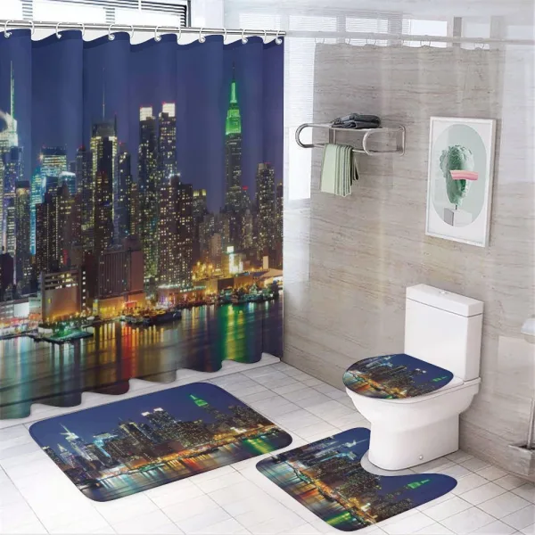 NYC Midtown Skyline on a shower curtain