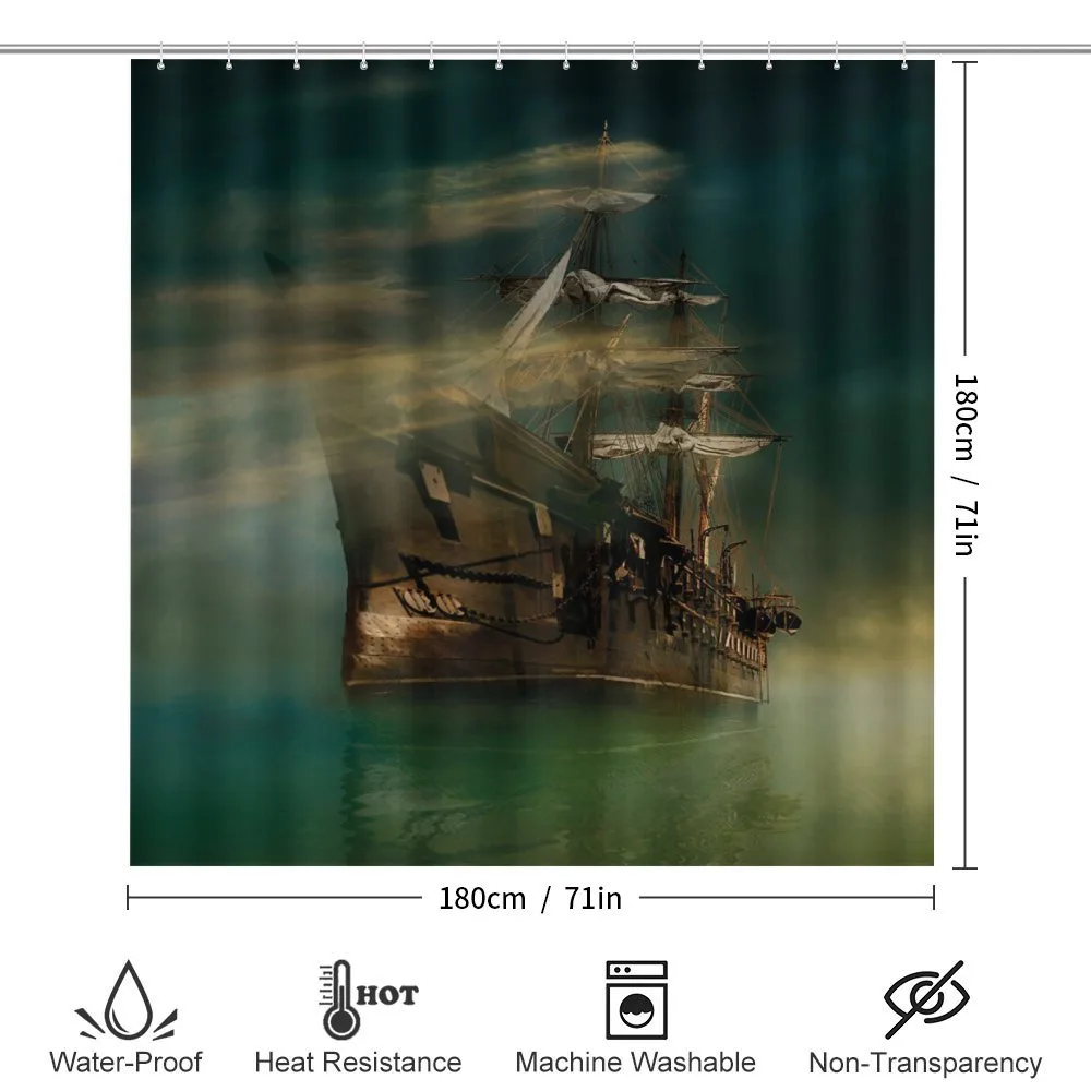 Old Ship on Calm Waters — Detail 2