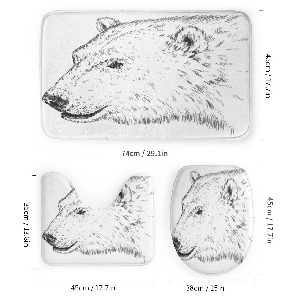 Polar Bear Face Sketchy — Detail 1