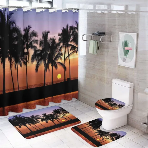 Sunset on Big Island on a shower curtain