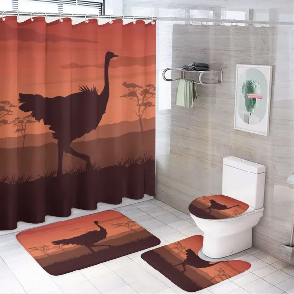 Sunset Silhouette Wild Bird on a shower curtain