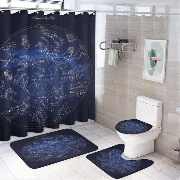 Antique Sky Map on a shower curtain