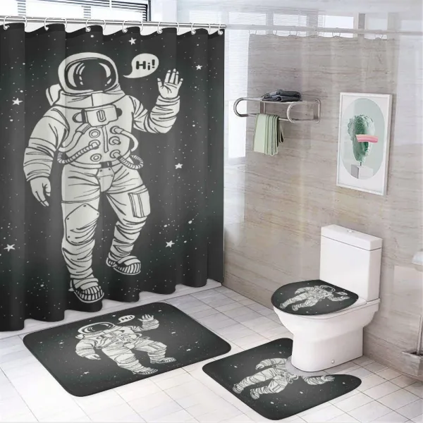 Cartoon Astronaut Space on a shower curtain