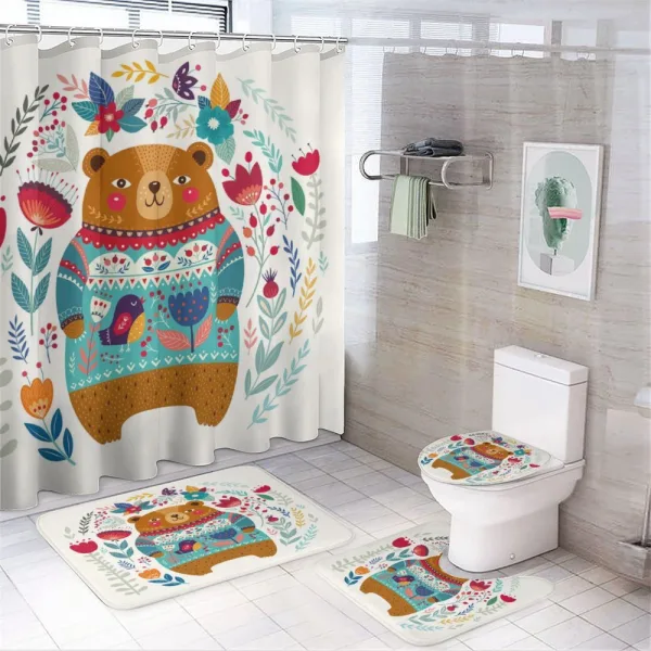 Cartoon Flowers on a shower curtain
