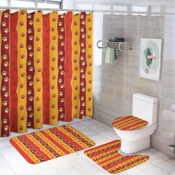 Cat Dog Paw Trace Pattern on a shower curtain