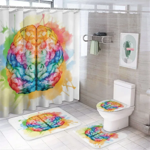 Colorful Human Brain on a shower curtain