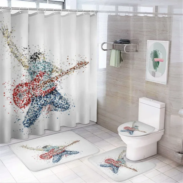Guitarist Dots on a shower curtain