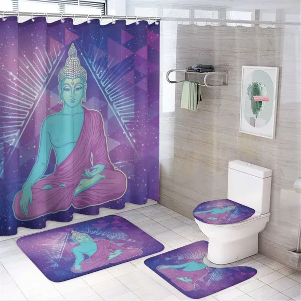 Meditating in Space on a shower curtain