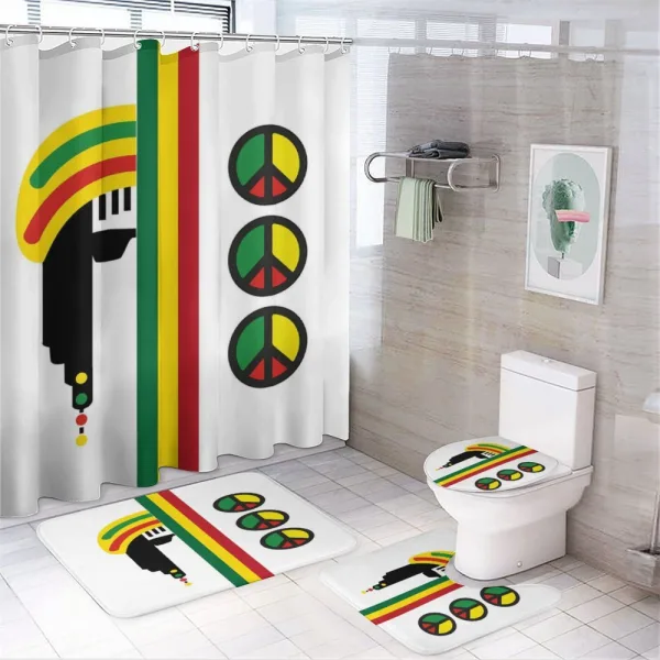 Minimalist Rastaman on a shower curtain
