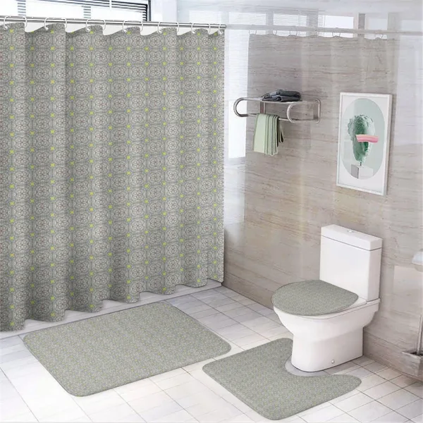 Pastel Abstract Mosaic Tile on a shower curtain