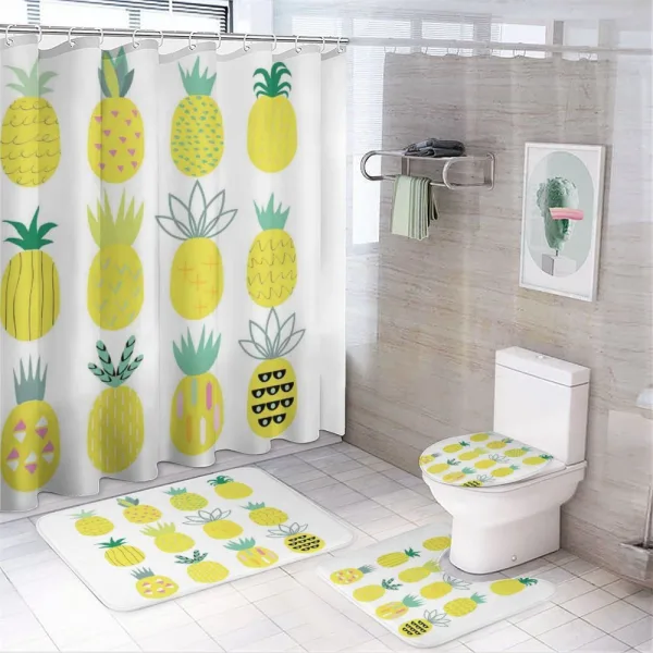 Pattern of Fruits on a shower curtain
