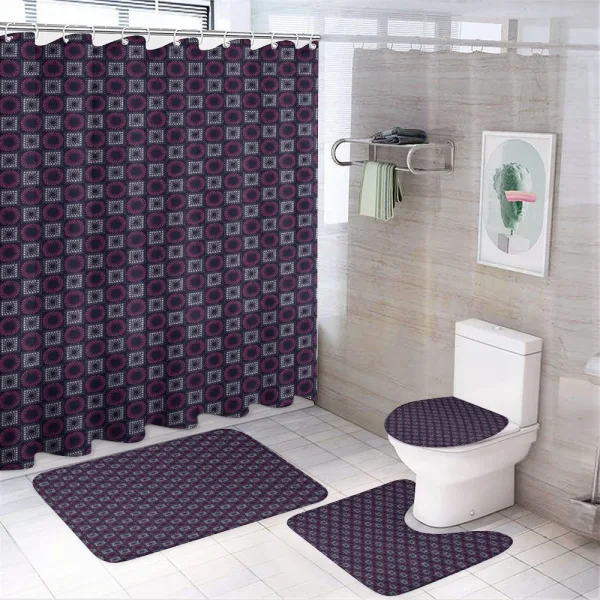 Squares Circles Dots on a shower curtain