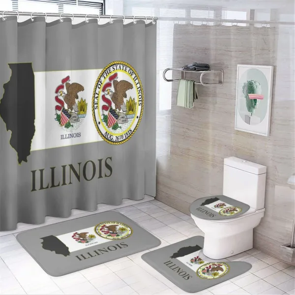 State Map and Flag Eagle on a shower curtain