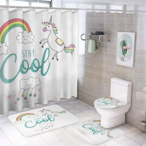 Unicorn Rainbow and Cloud on a shower curtain