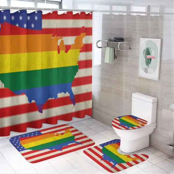 USA Flag Gay Rights on a shower curtain