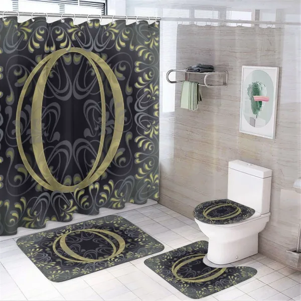 Victorian 0 Damask on a shower curtain