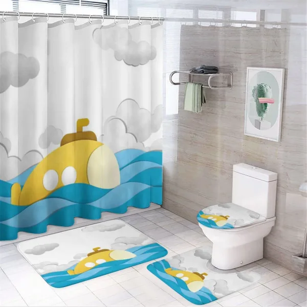 Wavy Sea Sky on a shower curtain