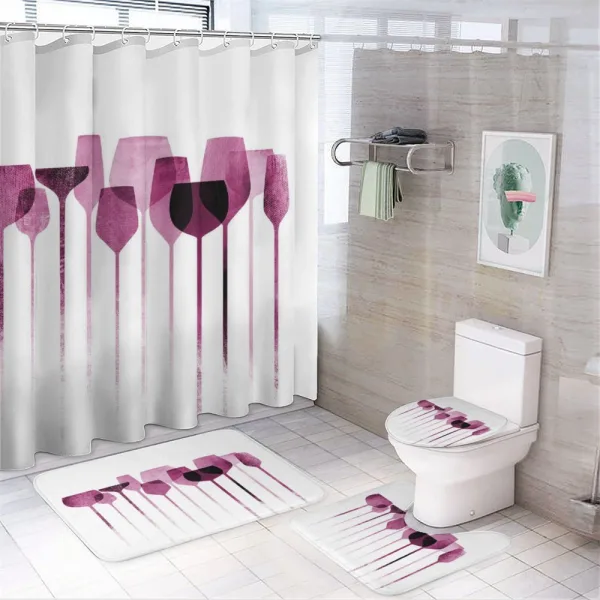 Artwork Party Glasses on a shower curtain