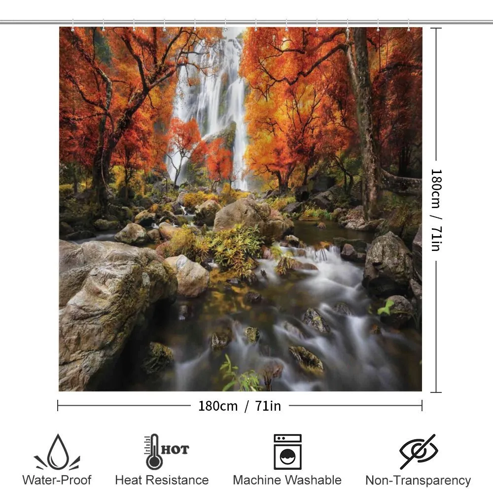Autumn River Stream on Rocks — Detail 2