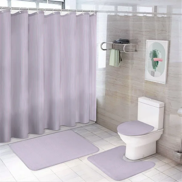 Candy Striped Backdrop on a shower curtain