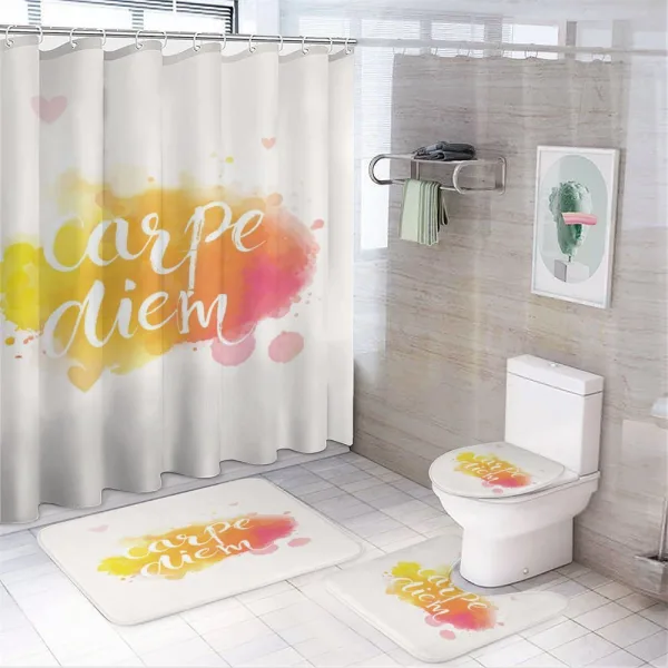 Carpe Diem Art on a shower curtain