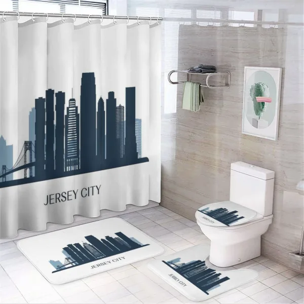 Center of Hudson USA on a shower curtain