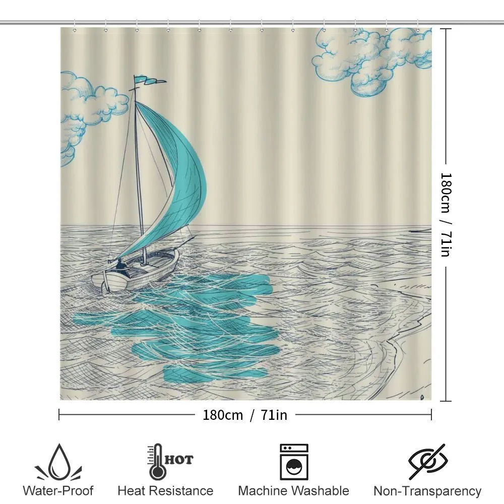 Cloudy Sailing Boat — Detail 2
