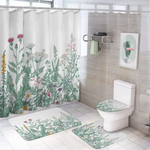 Cow Parsley Musk Mallow on a shower curtain