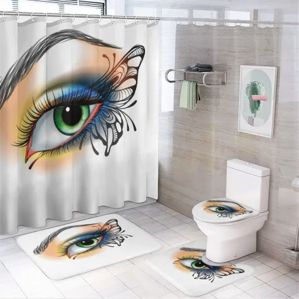 Fantasy Woman Make up Wing on a shower curtain