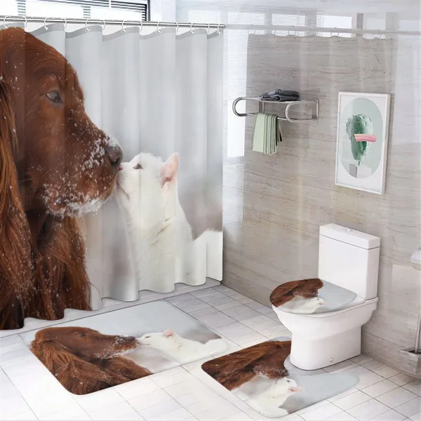 Irish Setter Cat on a shower curtain