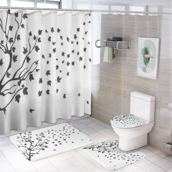 Maple Silhouette on a shower curtain