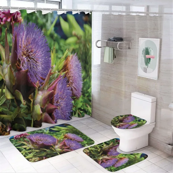 Mediterranean Flora on a shower curtain