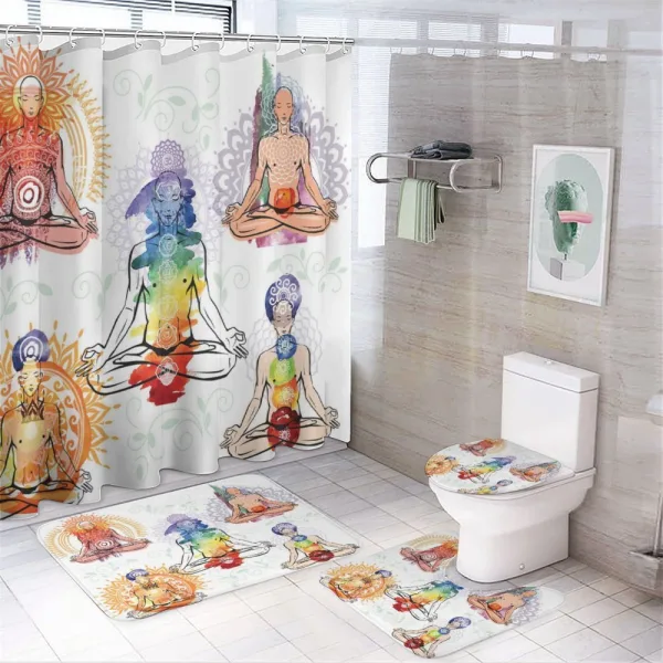 Men in Watercolors Sketch on a shower curtain