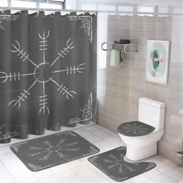 Native Motifs on a shower curtain