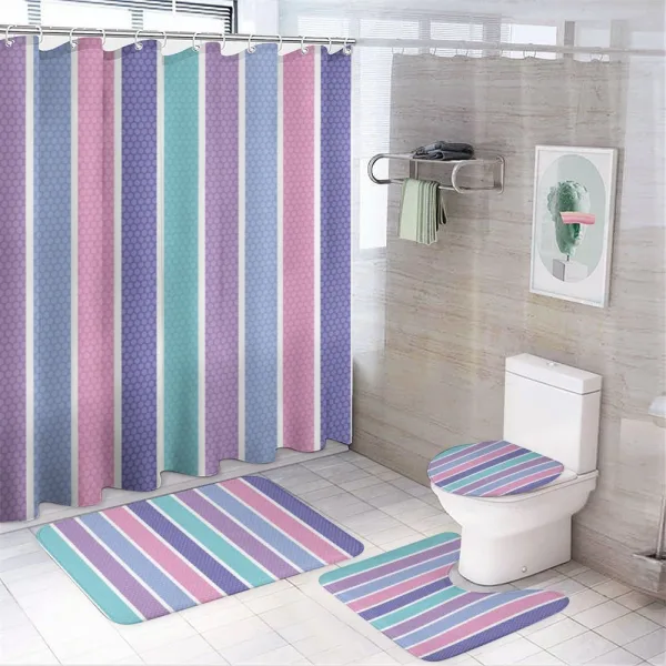 Polka Dot with Stripes on a shower curtain