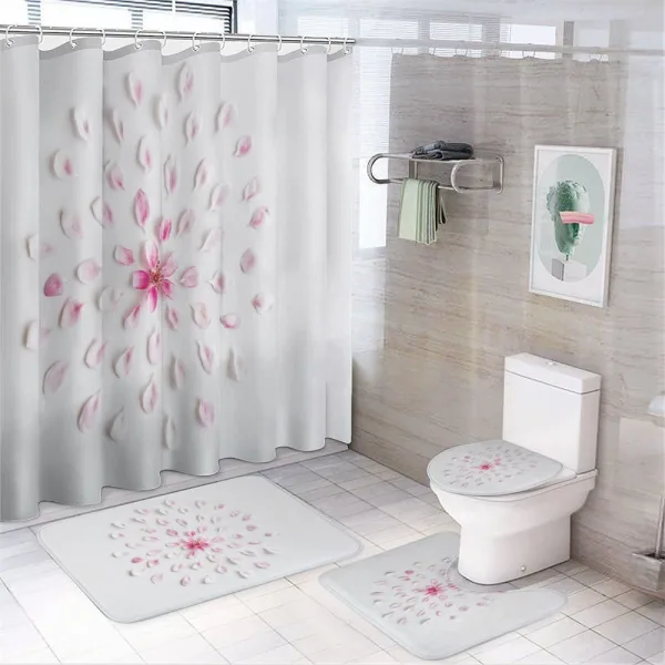 Sakura with Petals on a shower curtain