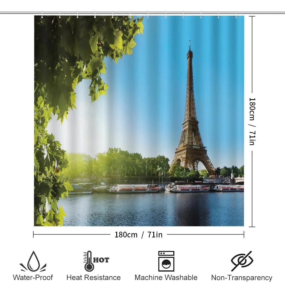 Sunny Day Eiffel Tower River — Detail 2