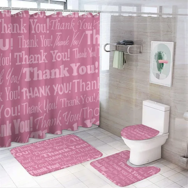 Thankful Message Pink on a shower curtain