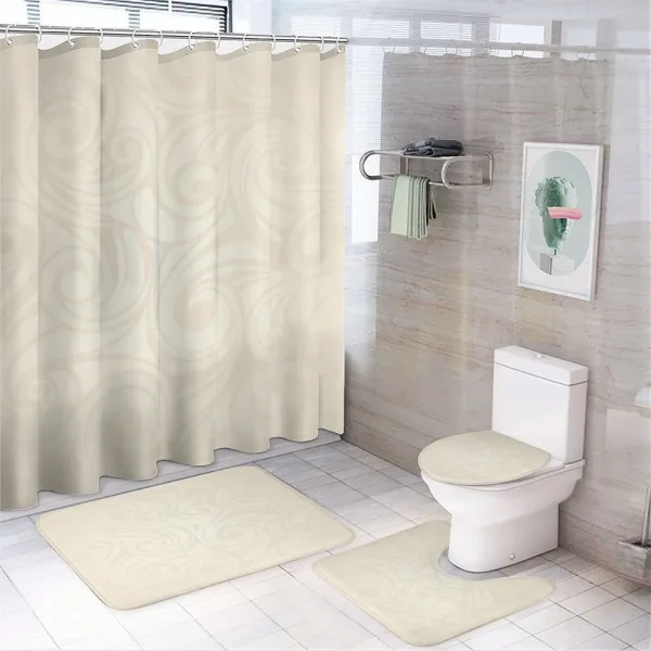 Victorian Curved Leaves on a shower curtain