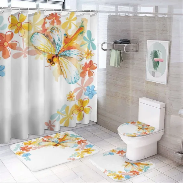 Vintage Spring Dragonfly on a shower curtain
