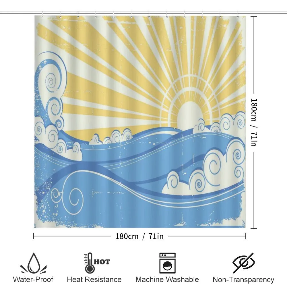 Vintage Waves with Sun — Detail 2
